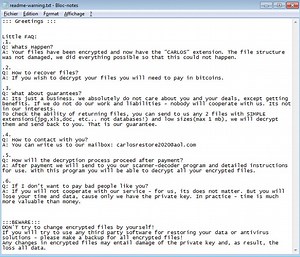 .CARLOS virus (.CARLOS fil) Fjernelse og Recovery guide