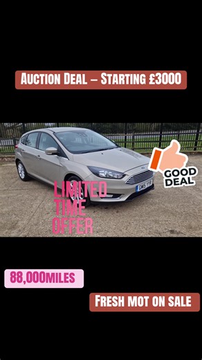 AUCTION-STYLE DEAL — priced to move. 2015 Ford Focus Titanium X 1.0L Top-spec Titanium X Smooth, economical drive Clean, well kept Incredible value at £3000 DM and to make an offer #carauction #fordfocus #cheapcarsuk #carforsale #cartok