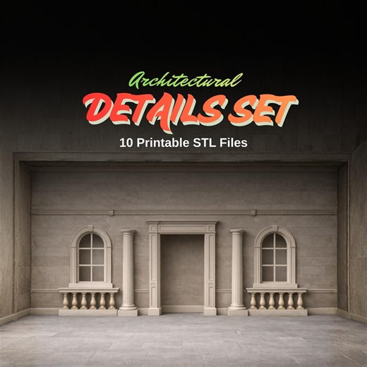 Architectural STL – Miniature Door Window Column Set - Etsy