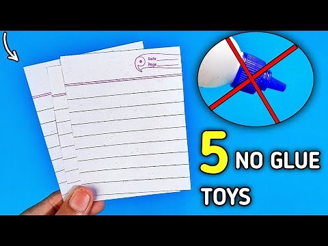 5 (No Glue) Paper Crafts - Paper Toys