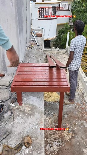 #welding #roof #welding @ STAIRCASE WITH HANDRAILS PLATFORM WORK 💥 @ SREE SAI FABRICATION AND ENGINEERING WORK'S 💥 CONTACT ; 6382443874 | Viviin Hari