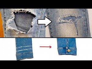 Ripped Ripped-Jeans Hole Patch & Jean Jacket Sleeve Shortening