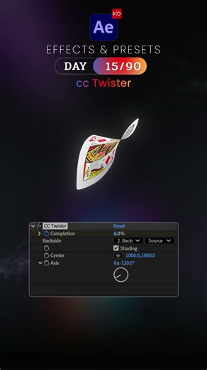 Day 15/90 – CC Twister Effect | After Effects in 90 Days Challenge 🦋