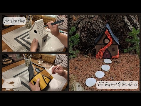 DIY Clay Fairy House - Air Dry Clay Tutorial - Miniature Clay House - How to make Wood Clay House