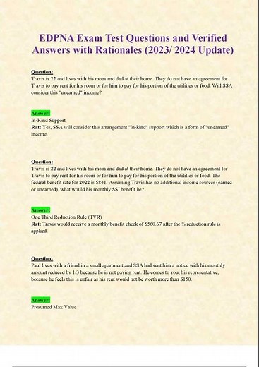 EDPNA EXAM TEST QUESTIONS AND VERIFIED ANSWERS WITH RATIONALES 2023/2024 UPDATE