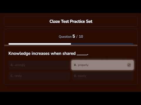 Cloze Test Practice Set | Cloze Test MCQ