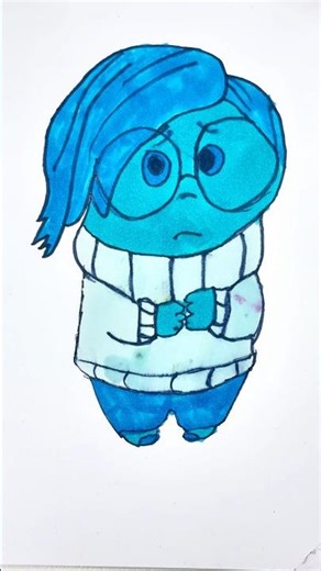 Easy Sadness Drawing 💙 | Inside Out 2 #Shorts #art #insideout2