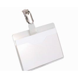 Durable Visitor Badge and Rotating Clip 60x90mm Pack of 25