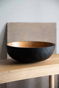 Extra Large Charred Wood Bowl: Ash Wood, Rustic Centerpiece - Etsy