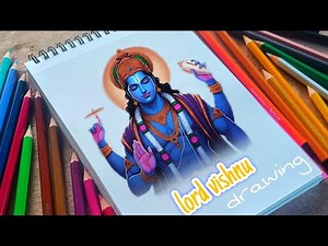 Lord Vishnu Drawing Tutorial | Easy Drawing | vishnu Drawing For Beginners 😍