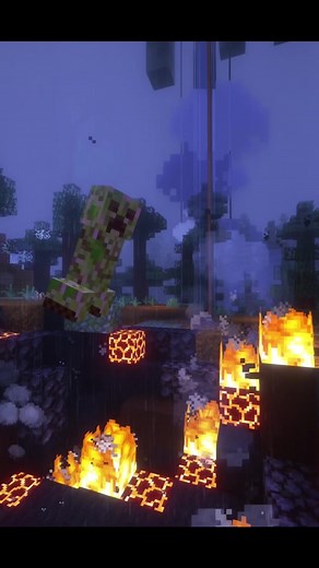 Creeper farm in our Minecraft Halloween world 🎃 #minecraftbuilding #minecrafter #creeper