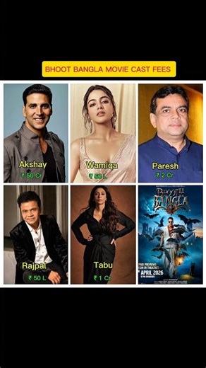 Bhoot Bangla movie cast fees #akshaykumar #tabu #shorts #movies #boxoffice #southmovies #viral