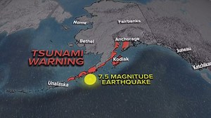29K views · 439 reactions | QUAKE TSUNAMI WARNING: A 7.5 magnitude earthquake off the Alaskan peninsula triggered a tsunami warning for residents across hundreds of miles off the coast, with some residents receiving alerts to move to higher ground. David Muir reports. https://abcn.ws/3kdGeiv | ABC World News Tonight with David Muir | Facebook