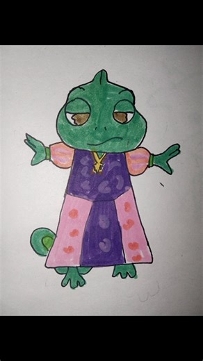 Cute Cartoon Chameleon 🦎✨#Chameleon #CuteChameleon #TinyCreature #AnimalArt #Shorts#drawing