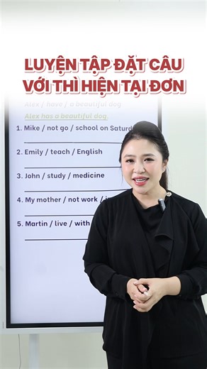 Luyện tập đặt câu với thì hiện tại đơn. Muốn học từ đầu để đi định cư, anh chị đăng ký ngay lộ trình A1 Premium. Học qua 96 video - Miss Lan giảng dạy trực tiếp. Phát âm chuẩn từ bài đầu, xóa mất gốc sau 6 tháng. Tự tin sinh sống và làm việc tại nước ngoài. ✈️ Nhắn tin cô tư vấn nhé! 📩 #misslanenglish #A1Premium #learnenglishonlinewithmisslan | Miss Lan Huynh - English Language Coach