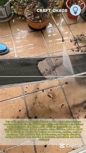 Process of cleaning things using high water pressure machine