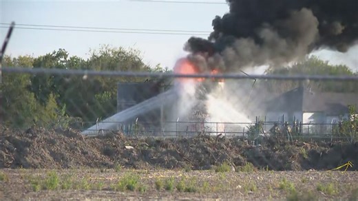 Tank fire burning in northwest Harris County