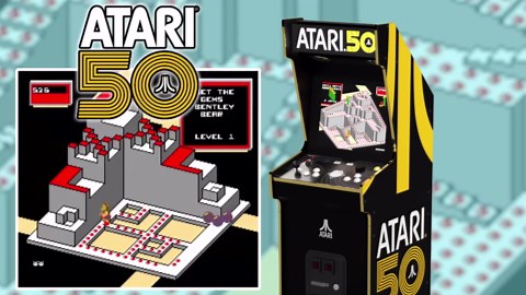 Arcade1Up Atari 50th Anniversary Deluxe Arcade Machine for Home, Over 5-Foot-Tall Cabinet with Over 50 Classic Games
