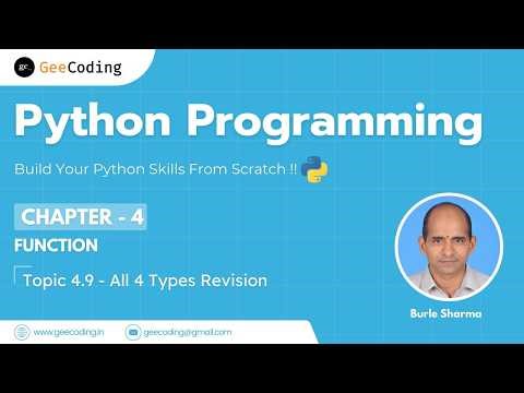 4.9 – All Function Types in One Program (Complete Revision) | Python Programming – New Series