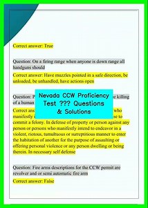 Nevada CCW Proficiency Test – Questions & Solutions video
