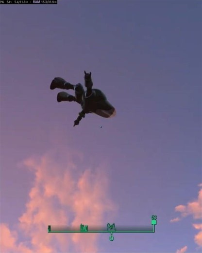 Even robot flies! #fallout4 #fallout #fo4 #gravity #bug #glitch #gaming #flying #mods #pc