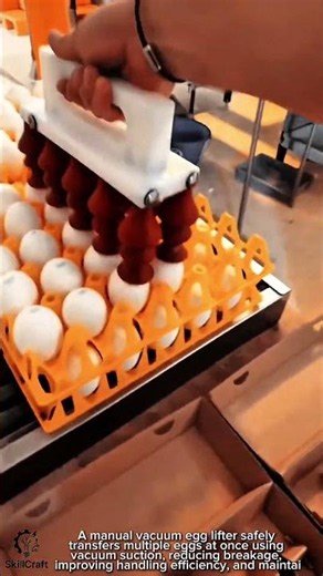 Egg Transfer Work Tool Using Manual Vacuum Egg Lifter #worktool