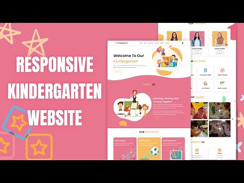 How To Make A Responsive Kindergarten Website Design Using HTML - CSS - JAVASCRIPT