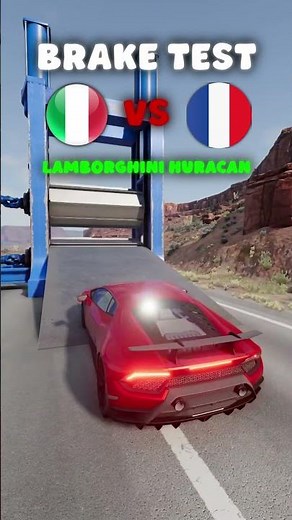 Italian car vs French car Brake Test in BeamNG #beamngdrive #beamng #braketest
