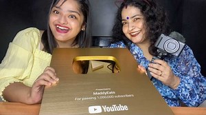 2.3M views · 50K reactions | MADDYEATS GOLDEN PLAY BUTTON UNBOXING  AND MADDY & MUMMY SPECIAL UTENSILS (BARTAN) HAUL | Maddy & Mummy | Facebook