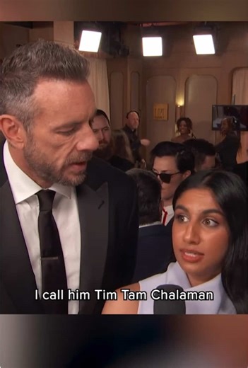 Timothée Chalamet will now officially be known as ✨Tim Tam Chalaman 🍫 ✨ Credit: @Entertainment Tonight #goldenglobes