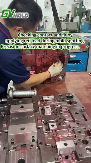 Applying Red Lead – Injection Mold Spotting #injectionmoulding