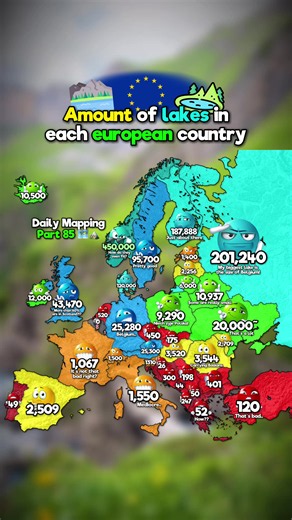 Amount of Lakes in Each European Country map - Part 85