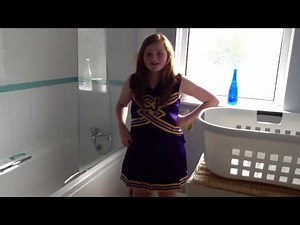 Cheerleader girl in my bathroom