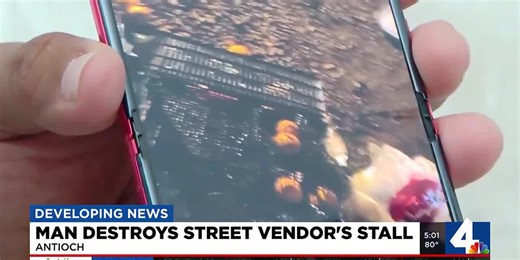 Man destroys street vendor's stall