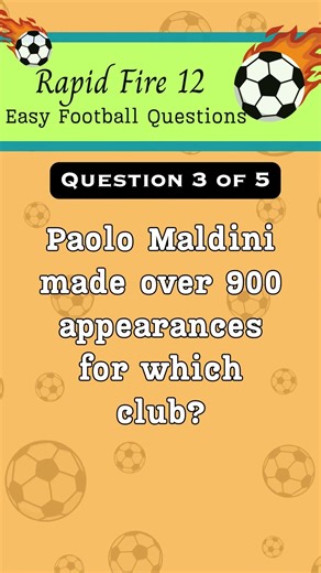 12 - Football Rapid Fire Quiz 🔥⚽ Questions Challenge