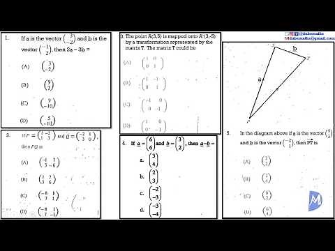 1,2,3,4,5 | Vectors and Matrices | Multiple Choice | CXC CSEC Mathematics