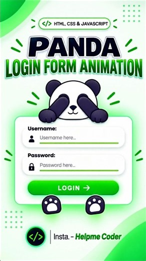 Panda Login Form Animation 🐼🔥 | HTML, CSS & JavaScript | Cute Login UI 💻✨