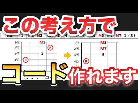 【考えて導ける】丸暗記せずにコードフォームを作る方法を、４弦ルートで解説しました