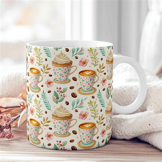 11 Oz & 15 Oz Coffee Mug Templates Coffee Mug Wrap PNG Watercolor Coffee Mug Sublimation Design Floral Coffee Cups Mug Wrap - Etsy