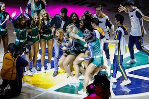 Watch: A Utah Jazz cheerleader gets a marriage proposal during her performance in a wholesome moment, graciously accepts as the fans watch