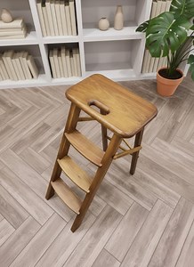 Ladder Chair: Handcrafted Folding Wooden Step Stool – Portable Rustic Oak Stepladder for Kitchen, Home, Workshop & Library Use - Etsy