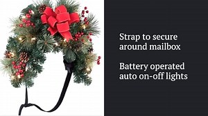 Watch Classic Lighted Holiday Mailbox Swag from Haute Decor on Amazon Live