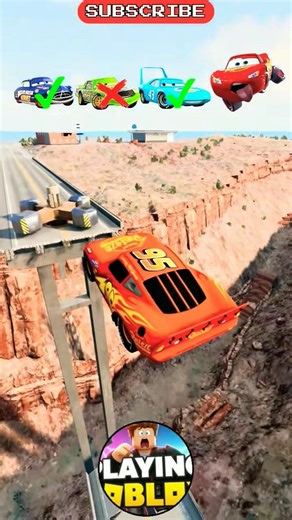 McQueen vs Bridge Jump!🔥🔥😱🔥#short #shorts #speedsong #edms #automobile #iqtes #games #gaming #dj