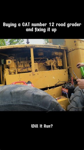 Will It Run A Cat Number 12 Road Grader#restoration #willitrun #recovery #old #engine #tractor #repair #tiktok #fyp | Tube Restoration