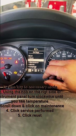 2012 Nissan Rogue Maintenance reset