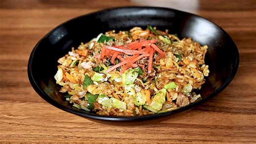 Quick fried rice with ramen noodles made easy