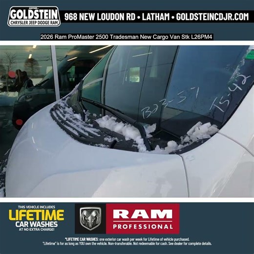 2026 RAM ProMaster 2500 Tradesman New Cargo Van Stk L26PM4