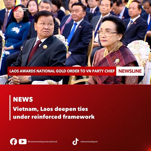 Party General Secretary To Lam and his spouse began a State Visit to Laos by attending the celebration of the 50th anniversary of Lao National Day, at the invitation of Party General Secretary and President Thongloun Sisoulith and his spouse. At the talks in Vientiane the same day, the top leaders of the two countries agreed to deepen the bilateral relationship with a reinforced framework of “Great friendship, special solidarity, comprehensive cooperation and strategic cohesion”. #VietnamToday #