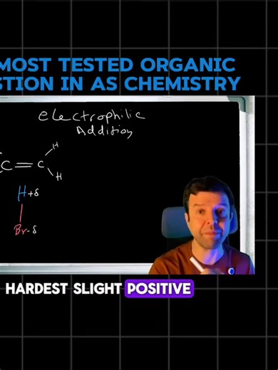Electrophilic addition is one of the most important mechanisms in IAL Chemistry, and examiners love testing it for both short-answer and long-answer questions. In this video, we break down every step clearly — partial charges, mechanism arrows, heterolytic fission, carbocation formation and the final product. If you master this mechanism now, you’ll secure marks that most students lose unnecessarily. Ideal for Unit 1 Organic Chemistry (Edexcel IAL). #ialchemistry #edexcelchemistry #alevelchemist