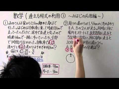 【数学】中2-22 連立方程式の利用③ みはじの応用編